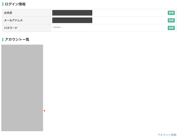 アカウント管理